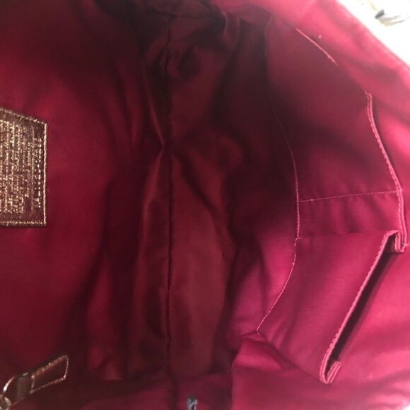 COACH tan canvas zip top tote! - Picture 5 of 6